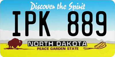 ND license plate IPK889