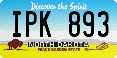 ND license plate IPK893