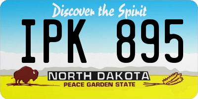 ND license plate IPK895