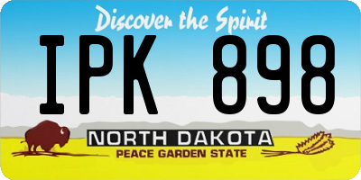 ND license plate IPK898