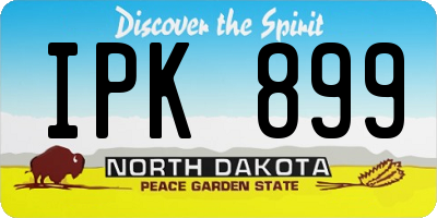 ND license plate IPK899