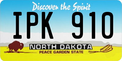 ND license plate IPK910