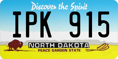 ND license plate IPK915