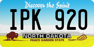 ND license plate IPK920