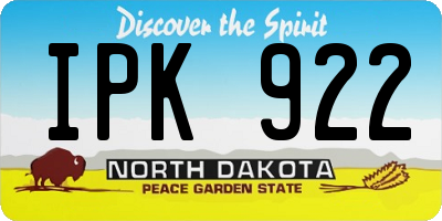 ND license plate IPK922