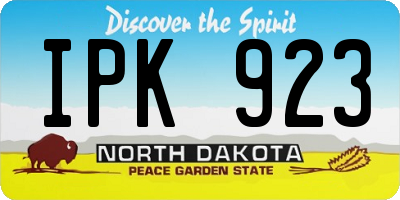 ND license plate IPK923