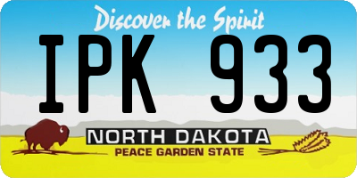 ND license plate IPK933