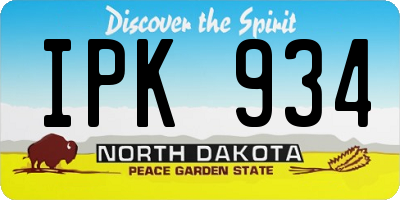 ND license plate IPK934