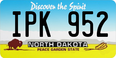 ND license plate IPK952