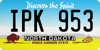 ND license plate IPK953