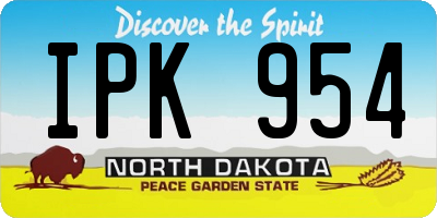 ND license plate IPK954