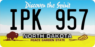 ND license plate IPK957