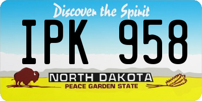 ND license plate IPK958