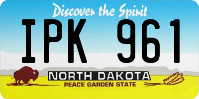 ND license plate IPK961