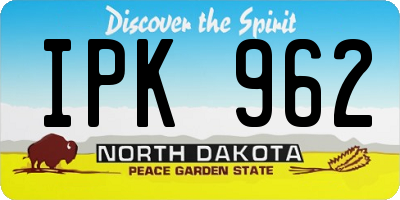 ND license plate IPK962