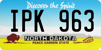 ND license plate IPK963