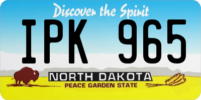 ND license plate IPK965