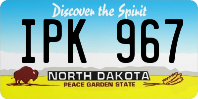 ND license plate IPK967