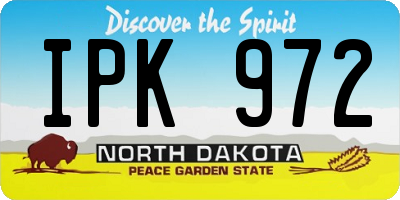 ND license plate IPK972