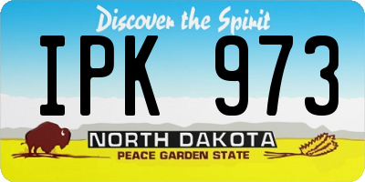 ND license plate IPK973