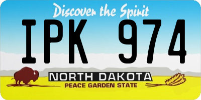 ND license plate IPK974