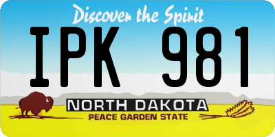 ND license plate IPK981