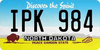 ND license plate IPK984