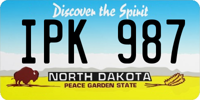 ND license plate IPK987