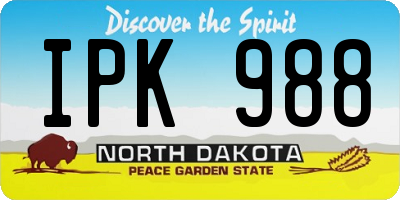 ND license plate IPK988