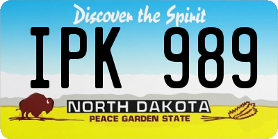 ND license plate IPK989