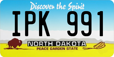 ND license plate IPK991