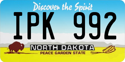 ND license plate IPK992