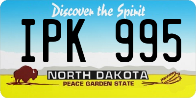 ND license plate IPK995