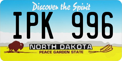 ND license plate IPK996