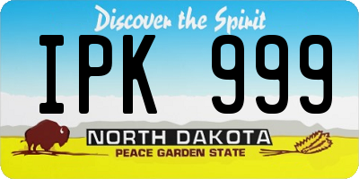 ND license plate IPK999