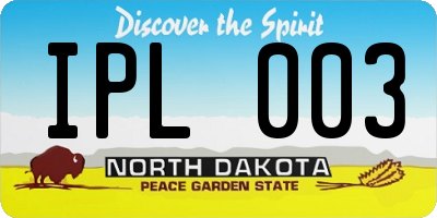 ND license plate IPL003