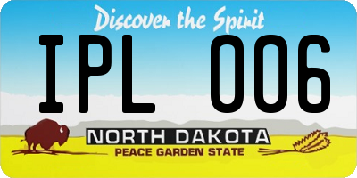 ND license plate IPL006