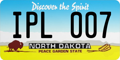 ND license plate IPL007