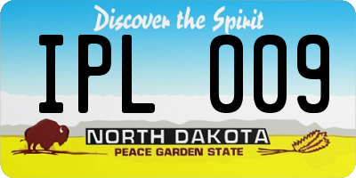 ND license plate IPL009