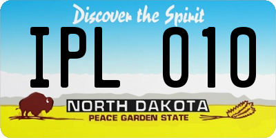 ND license plate IPL010