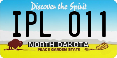 ND license plate IPL011