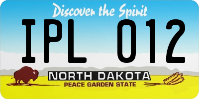 ND license plate IPL012