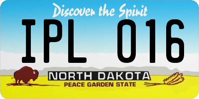 ND license plate IPL016
