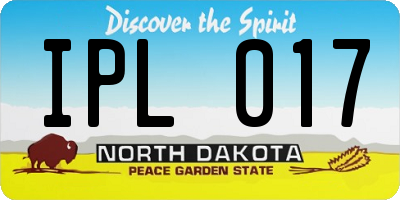 ND license plate IPL017