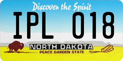 ND license plate IPL018