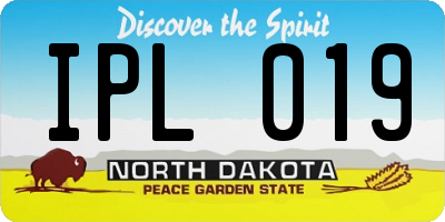 ND license plate IPL019