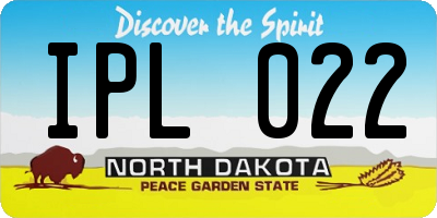 ND license plate IPL022