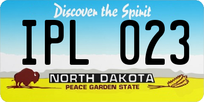 ND license plate IPL023