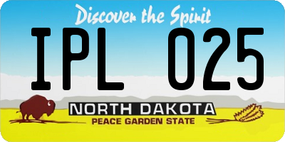 ND license plate IPL025