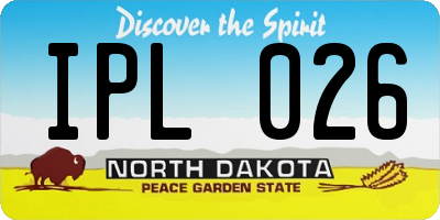 ND license plate IPL026